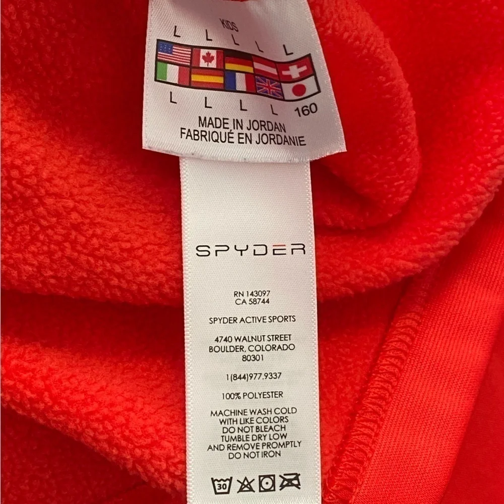 Spyder Coral Long Sleeve Quarter Zip Size Kids Large